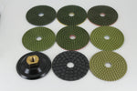 TEMO 8p Diamond Polishing Pads WET Wheel Disc SET w Holder Compatible for Dremel