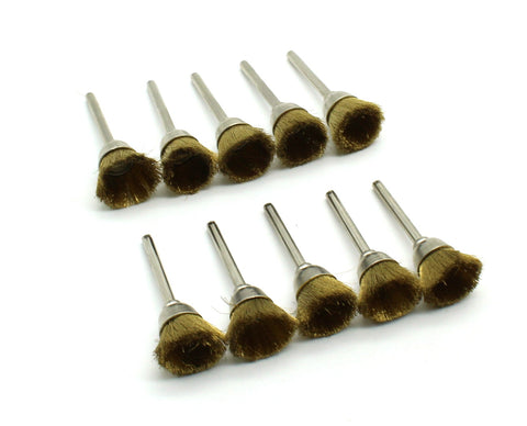 TEMO 10pc Brass Rotary 1/2" Cup Wire Brush Wheel #536 1/8" shank fit Rotary Tool