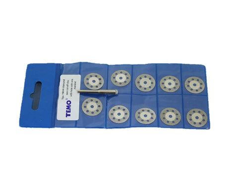 TEMO 10pc 19mm Breath Hole Diamond CutOff Wheel Saw Disc 1/8" shank Rotary Tools