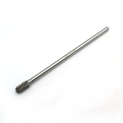 TEMO SC-3L6 Double Cut CARBIDE ROTARY BURR FILE 3/8"Cylind Ball, 1/4"D 6"L Shank