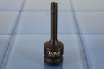 TEMO  T-45 3" Long Black Impact Torx Socket Bit 1/2 inch Square Drive Auto Tool