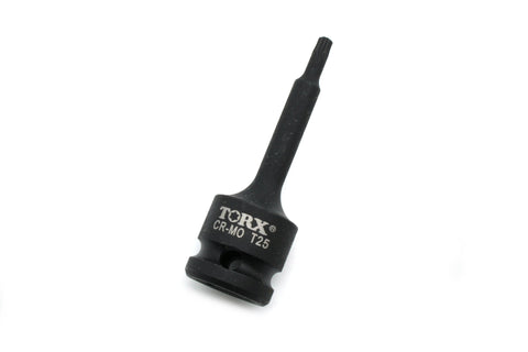 TEMO T25 3 Inch Long Torx Star 6 Point Black Impact Bit Socket Auto Repair Tool 1/2 Inch Square Drive