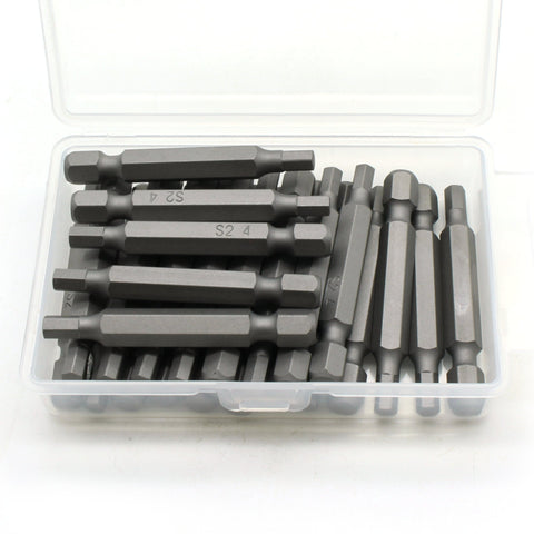 TEMO 25 pc 2" H-4 Hex 4mm Screwdriver Insert Bits Hex Shank with Security Slot