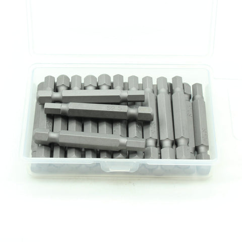 TEMO 25 pc 2" H-5 Hex 5mm Screwdriver Insert Bits Hex Shank with Security Slot