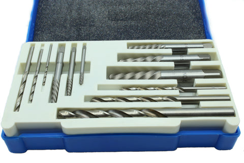 TEMO 12 pc SCREW EXTRACTOR Damaged Broken Bolt Removal SET Kit DRILL EASY OUT