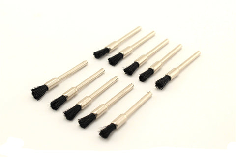 TEMO 10 pc Nylon Bristle 1/4" Pen Wire Brush #405 with 1/8" Shank Rotary Tool 