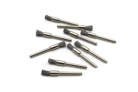 TEMO 10 pc Carbon Steel 1/4" Pen Wire Brushes #443 with 1/8" Shank Rotary Tool
