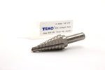 TEMO M35 Cobalt double flute step drill, 9 size from 1/4 to 3/4",  3/8" shank