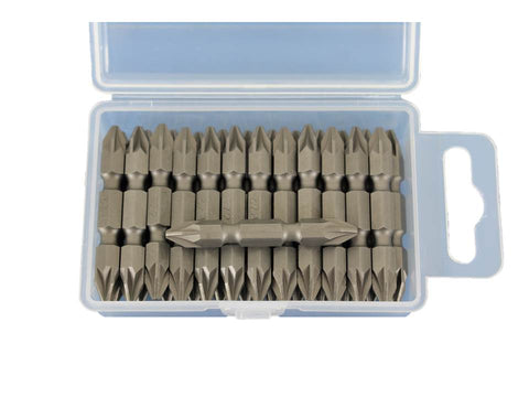 TEMO 25pc PZ2 Pozidrive Impact Ready Double Ended 2 Inch Screwdriver Insert Bits