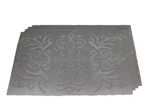Placemats with Table Runners, Heat Resistant, Washable , Set of 4[Khaki pattern]