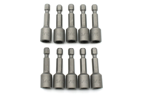 TEMO 10pc Impact Ready 5/16 inch Magnetic Nutsetter Set 1/4 inch (6mm) Shank