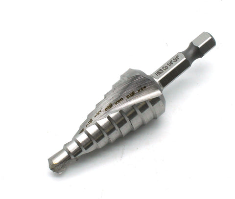 TEMO M35 Cobalt Spiral Flute Step Drill, 9 Size 1/4-3/4 Inch, 1/4 Inch Hex Shank