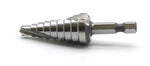 TEMO M35 Cobalt Spiral Flute Step Drill, 9 Size 1/4-3/4 Inch, 1/4 Inch Hex Shank