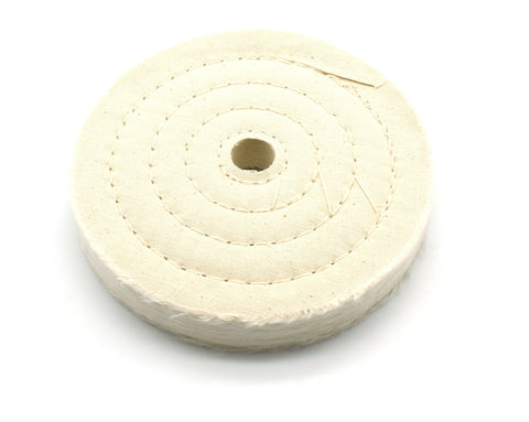 TEMO 6 Inch Dia 3/4 Inch Center Hole 80 Ply Spiral Sewn Buffing Polishing Wheel