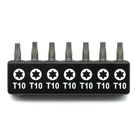 TMAX 7pc 1" T10 Torx Screwdriver Insert Bit Set - Quick Change Star Driver Bits for T-10 Screws & Heads