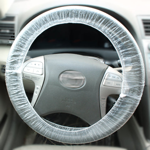 TMAX Disposable Steering Wheel Covers and Gear Selector Covers - 100pcs of Both