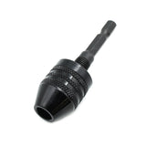 TMAX Black 1/4 Inch Hex Shank Keyless Chuck Adapter, Holds 1/32 to 1/4" (0.5-6.5mm) Conventional/Microsize Bit