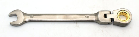 TMAX 10mm Flex-Head Ratcheting Combination Wrench, 72-Teeth, Cr-V Constructed, Nickel Plating
