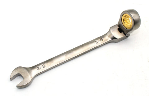 TMAX 3/8 inch Flex-Head Ratcheting Combination Wrench Set, 72-Teeth, Cr-V Constructed, Nickel Plating