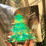 COULEE 2 pc Pop Up 3D Glitter Christmas Tree Greeting Xmas Card