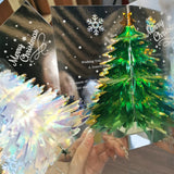 COULEE 2 pc Pop Up 3D Glitter Christmas Tree Greeting Xmas Card