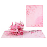 COULEE  2 pc Pop Up 3D Sakura Greeting Card, For Valentine's Day, Birthday, Anniversary, Holiday