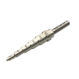 TEMO M35 Cobalt Step Drill Double Straight Flute Unibit 6 Size 3/16 - 1/2", 1/4" Hex Shank
