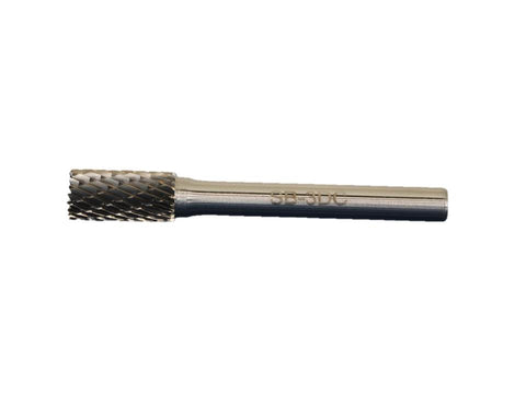 TEMO SB-3 Double Cut CARBIDE ROTARY BURR FILE 3/8" Cylind End, 1/4"D 2"L Shank
