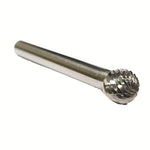 TEMO SD-3 Double Cut Carbide Rotary Burr File, 3/8 Inch Ball Shape Head, 1/4 Inch Diameter 2 Inch Long Shank