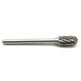 TEMO SC-51 2 Inch Long Double Cut Carbide Rotary Burr File 1/8 Inch Shank 1/4 Inch Head Cylinder Ball