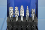 TEMO 5 pc Set NF Aluminum Cut Carbide Rotary Burr File, 1/4“ Shank