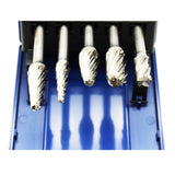 TEMO 5 pc NF Aluminum Cut Carbide Rotary Burr File Set 1/4 Inch Shank