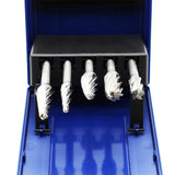TEMO 5 pc NF Aluminum Cut Carbide Rotary Burr File Set 1/4 Inch Shank