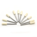 TEMO 10 pc Felt Burrs Wool Bob Polishing Grinding #1 Cylinder 1/4 Inch 6 mm with 1/8 Inch Shank for Dremel Rotary Tools