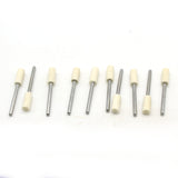 TEMO 10 pc Felt Burrs Wool Bob Polishing Grinding #1 Cylinder 1/4 Inch 6 mm with 1/8 Inch Shank for Dremel Rotary Tools