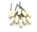 TEMO 10 pc Felt Burrs Wool Bob Polishing Grinding #8 Cone Shape 10 mm 3/8 Inch with 1/8 Inch Shank for Dremel Rotary Tools