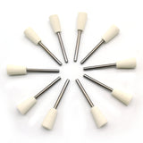 TMAX 10 pc FELT Burrs Wool Bob Polishing #9 Inverted Cone for DREMEL