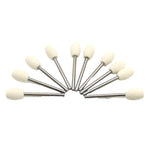 TEMO 10 pc Felt Burrs Wool Bob Polishing Grinding #10 Flame Shape 10 mm 3/8 Inch with 1/8 Inch Shank for Dremel Rotary Tools