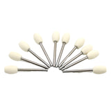 TEMO 10 pc Felt Burrs Wool Bob Polishing Grinding #10 Flame Shape 10 mm 3/8 Inch with 1/8 Inch Shank for Dremel Rotary Tools