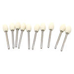 TEMO 10 pc Felt Burrs Wool Bob Polishing Grinding #10 Flame Shape 10 mm 3/8 Inch with 1/8 Inch Shank for Dremel Rotary Tools