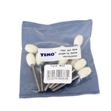 TEMO 10 pc Felt Burrs Wool Bob Polishing Grinding #10 Flame Shape 10 mm 3/8 Inch with 1/8 Inch Shank for Dremel Rotary Tools