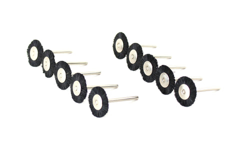 TMAX 100 pc Nylon Plastic Bristle 3/4 Inch Flat Wire Brush Wheel with 1/8 Inch Shank