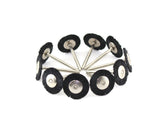 TMAX 100 pc Nylon Plastic Bristle 3/4 Inch Flat Wire Brush Wheel with 1/8 Inch Shank