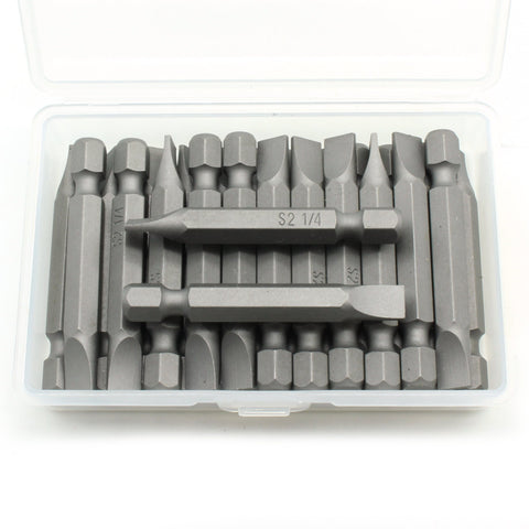 TMAX 25 pc 1/4" Flat Impact Ready  Slotted Screwdriver Insert Bit