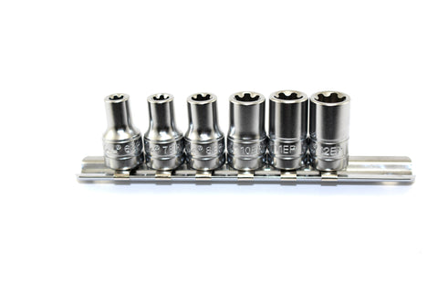 TMAX 6 pc TORX plus 6-12EP Socket 1/4" Square Drive Auto Repair Tool