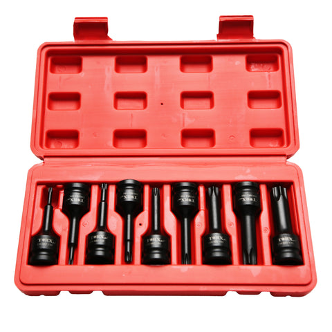 TMAX 9 pc Torx Star 6 point Black Impact Bit Socket Auto Repair Tool Set