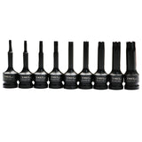TMAX 9 pc Torx Star 6 point Black Impact Bit Socket Auto Repair Tool Set