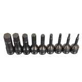TEMO 9 pc Hex Hexagon Black Impact Bit Socket Set Auto Repair Tool
