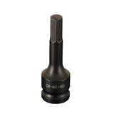 TEMO H-10 3 Inch Long Hex Hexagon Black Impact Bit Socket 1/2 Inch Square Drive Auto Repair Tool