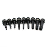 TEMO 9p 3"L Tamper Proof Torx Star 6 point Black Impact Bit Socket Set
